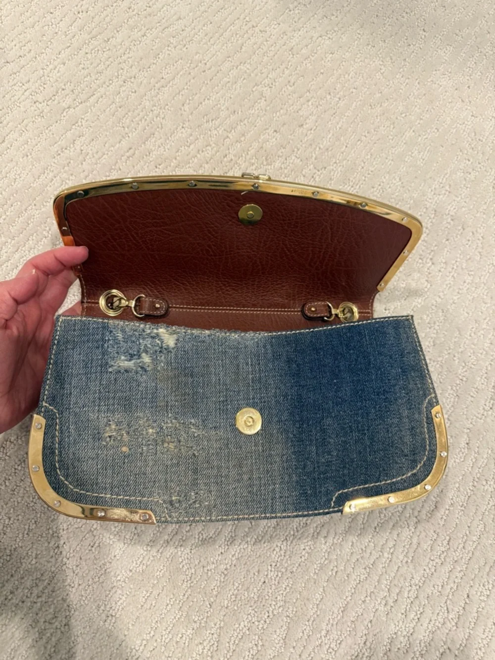 Dolce & Gabbana mixed material shoulder bag vintage y2k with authenticity card
